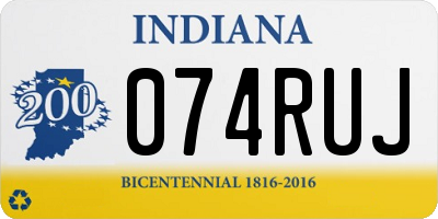 IN license plate 074RUJ