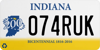 IN license plate 074RUK