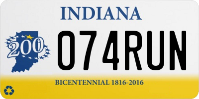 IN license plate 074RUN