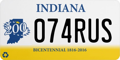 IN license plate 074RUS