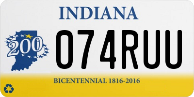 IN license plate 074RUU