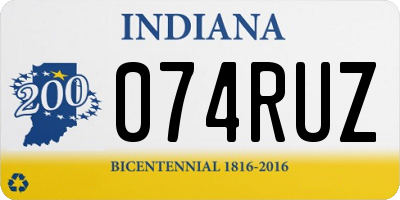 IN license plate 074RUZ