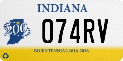 IN license plate 074RV