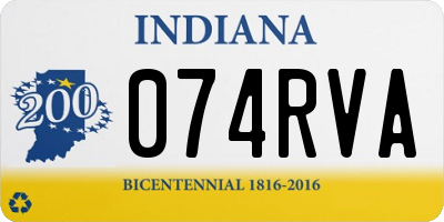 IN license plate 074RVA