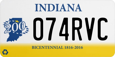 IN license plate 074RVC