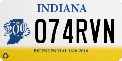 IN license plate 074RVN