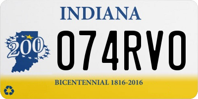 IN license plate 074RVO