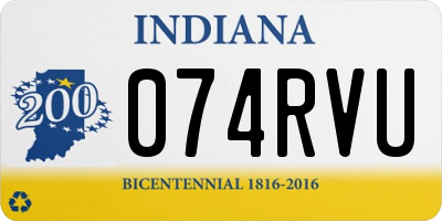 IN license plate 074RVU