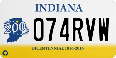 IN license plate 074RVW
