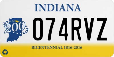 IN license plate 074RVZ