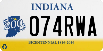 IN license plate 074RWA