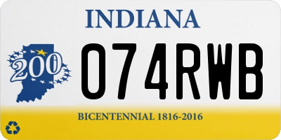 IN license plate 074RWB