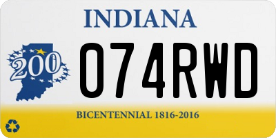IN license plate 074RWD