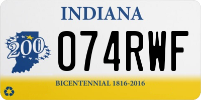 IN license plate 074RWF