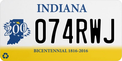 IN license plate 074RWJ