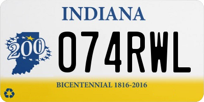 IN license plate 074RWL