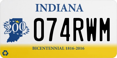 IN license plate 074RWM