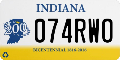 IN license plate 074RWO