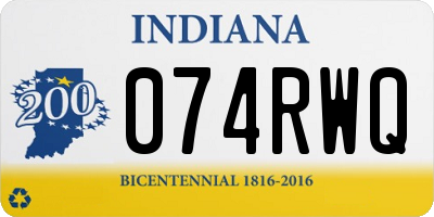 IN license plate 074RWQ