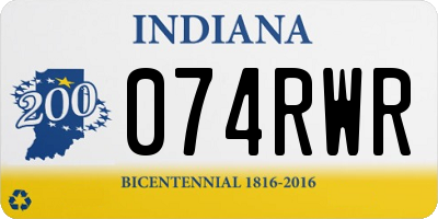 IN license plate 074RWR