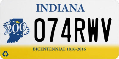 IN license plate 074RWV