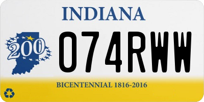 IN license plate 074RWW