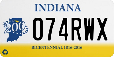 IN license plate 074RWX