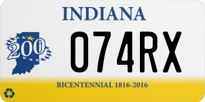 IN license plate 074RX