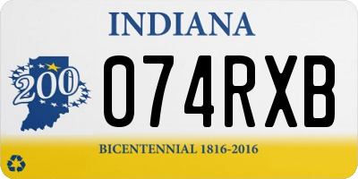 IN license plate 074RXB