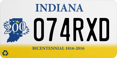IN license plate 074RXD