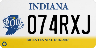 IN license plate 074RXJ