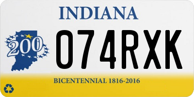 IN license plate 074RXK