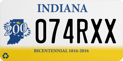 IN license plate 074RXX