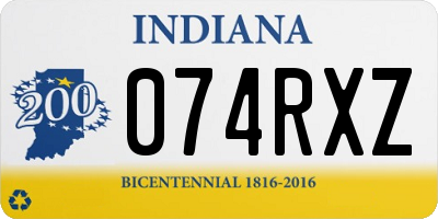 IN license plate 074RXZ