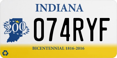 IN license plate 074RYF