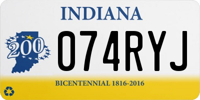 IN license plate 074RYJ