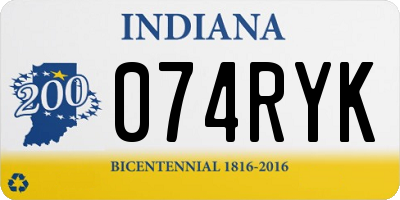 IN license plate 074RYK