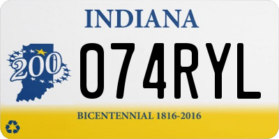 IN license plate 074RYL