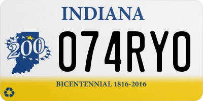 IN license plate 074RYO