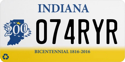 IN license plate 074RYR