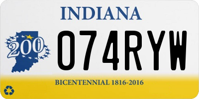 IN license plate 074RYW