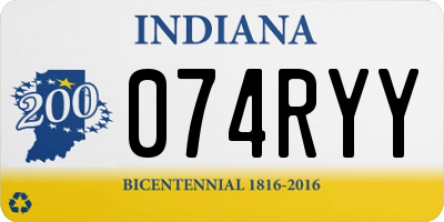 IN license plate 074RYY
