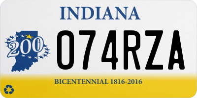 IN license plate 074RZA