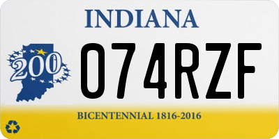 IN license plate 074RZF