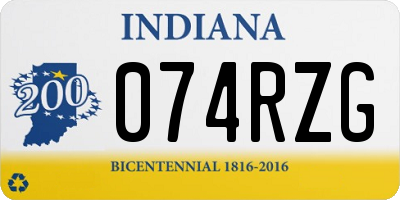 IN license plate 074RZG