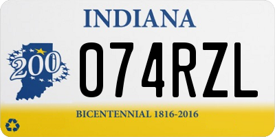 IN license plate 074RZL