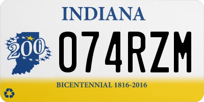 IN license plate 074RZM