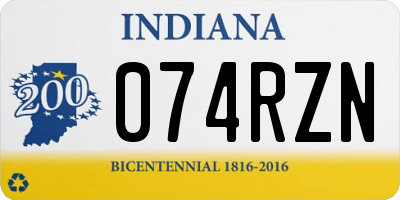 IN license plate 074RZN