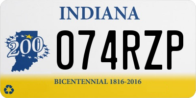 IN license plate 074RZP