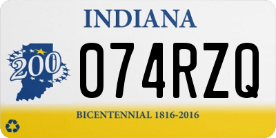 IN license plate 074RZQ